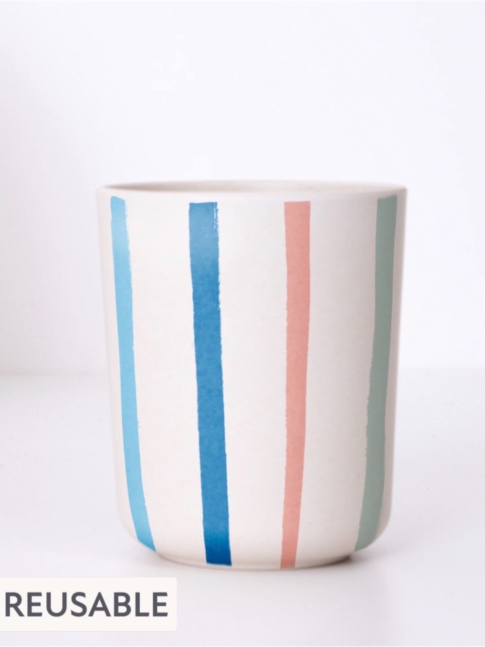 Meri Meri Bright Stripe reusable Bamboo Cups, Set of 6